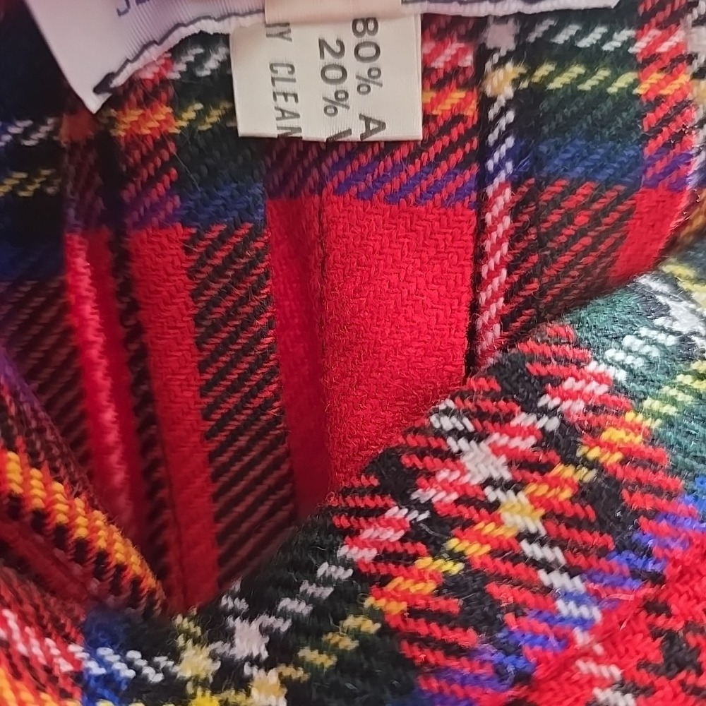 Jedburgh Kiltmakers Scotland Kilt Wrap Skirt Women's‎ 12 Red Plaid Wool blend - Picture 6 of 7